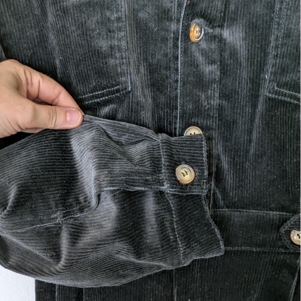 Mable Chelsea Cinched Waist Corduroy Jumpsuit Women L Black Long Sleeve Utility - Picture 6 of 10